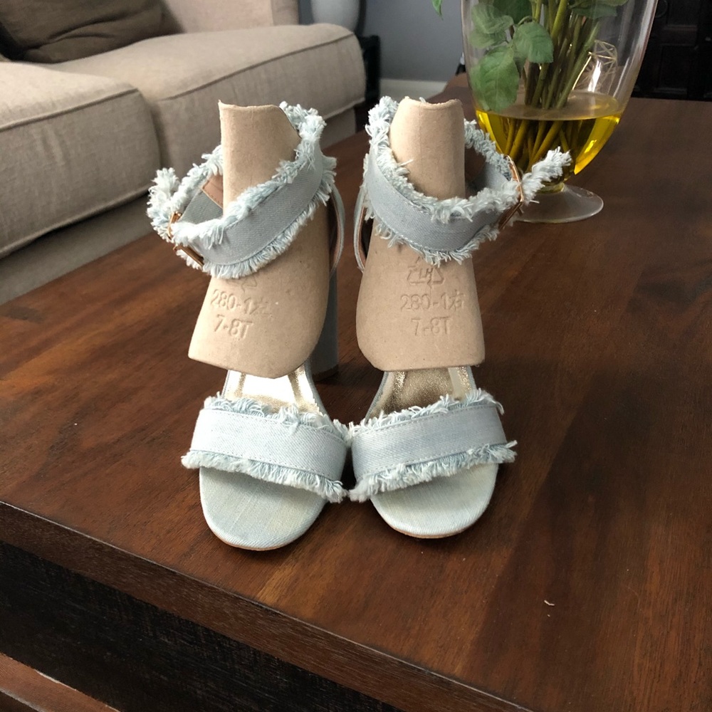 Denim heels shoes
